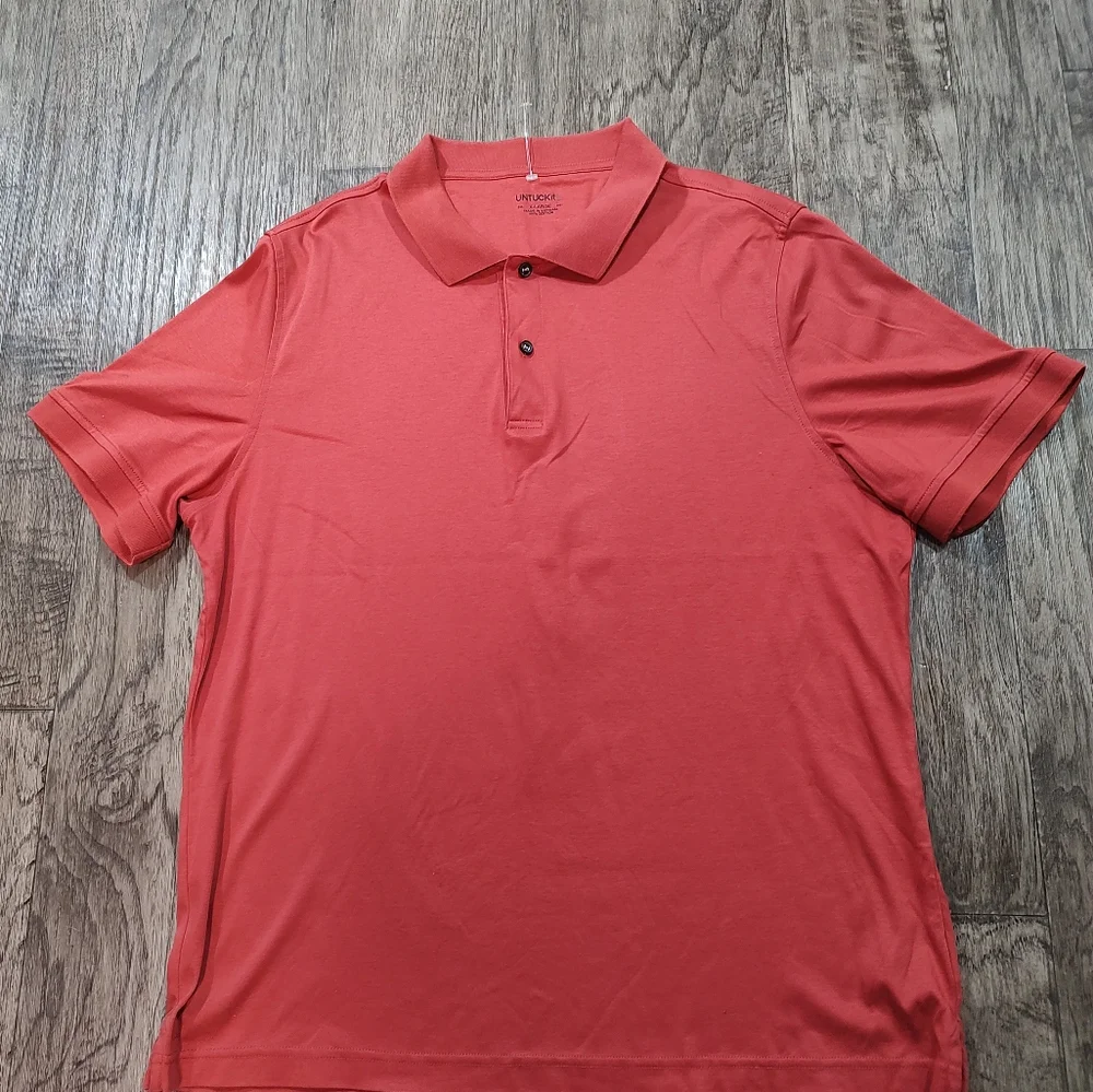 Untuckit Men's Rust Polo Shirt 100% Cotton Size XL New